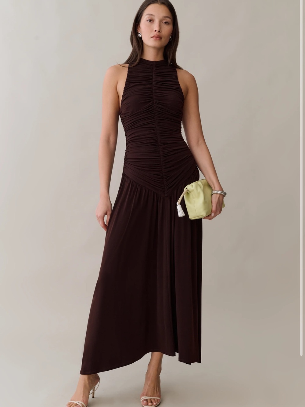 o.p.t Shania Dress from Helsa Studio in Coffee Brown Size Small Style# T26KDRA03
